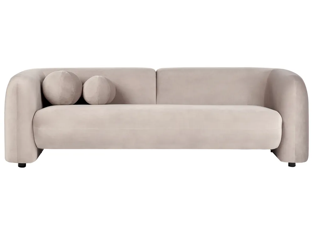 Sofa 3 Seater LEIREN Velvet Taupe