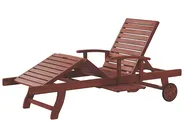 Sun Lounger with Cushion TOSCANA PREMIUM Reclining Acacia Wood Blue_1070424