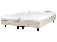 Adjustable Bed without Headboard Fabric CASTELLAN 180 x 200 cm (EU Super King) Light Beige_952226