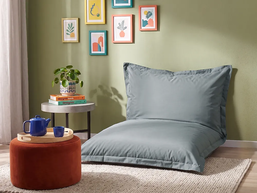 Säkkituolin päällinen FUZZY 140 cm 180 cm Vaaleanharmaa