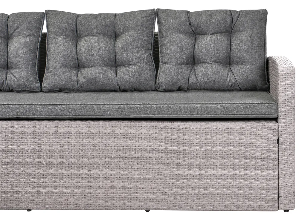 Garden Corner Sofa 8 Seater VITERBO PE Rattan Grey_988450