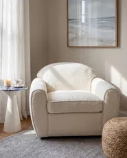 Fåtölj ELLEDE Bouclé Ljusbeige_1081924