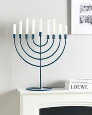 Candle Holder AMORA 50 cm Metal Blue_968480