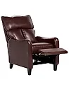 Recliner Chair ROYSTON with Footrest Faux Leather Dark Brown