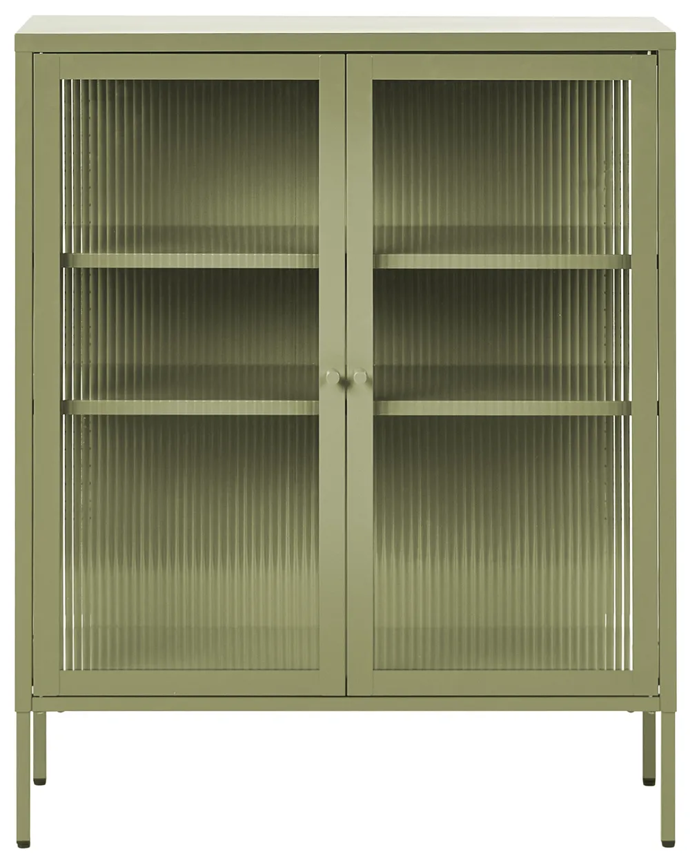 Glass Display Sideboard LERRYN 90 cm Metal Green_1069004