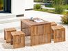 Garden Dining Set with Stools 4 Seater BELLANO Acacia Wood Brown