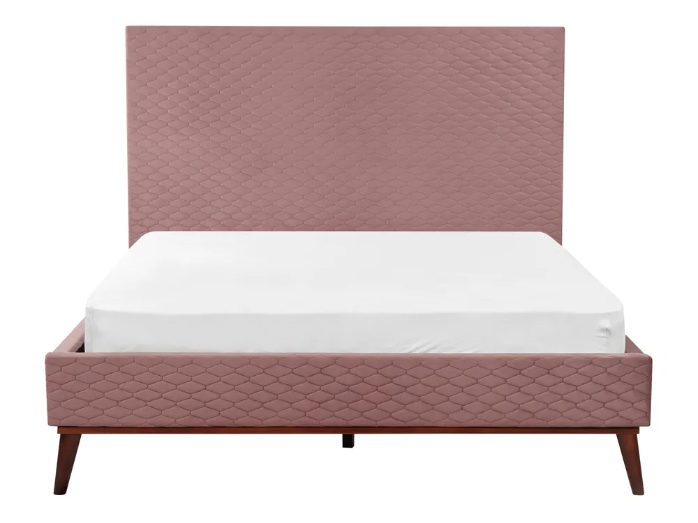 Bed Velvet BAYONNE 140 x 200 cm (EU Double) Pink_901270