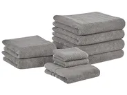 Set of 9 Towels MITIARO Terry Cotton Grey_1068289