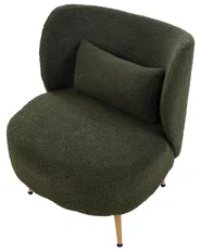 Fåtölj OTSBY II med kudde Bouclé Mörkgrön_942069