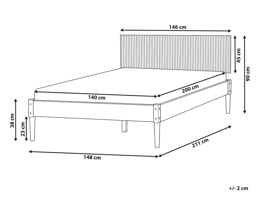 Bed Pine Wood AMBAZAC 140 x 200 cm (EU Double) Light Brown_1118622