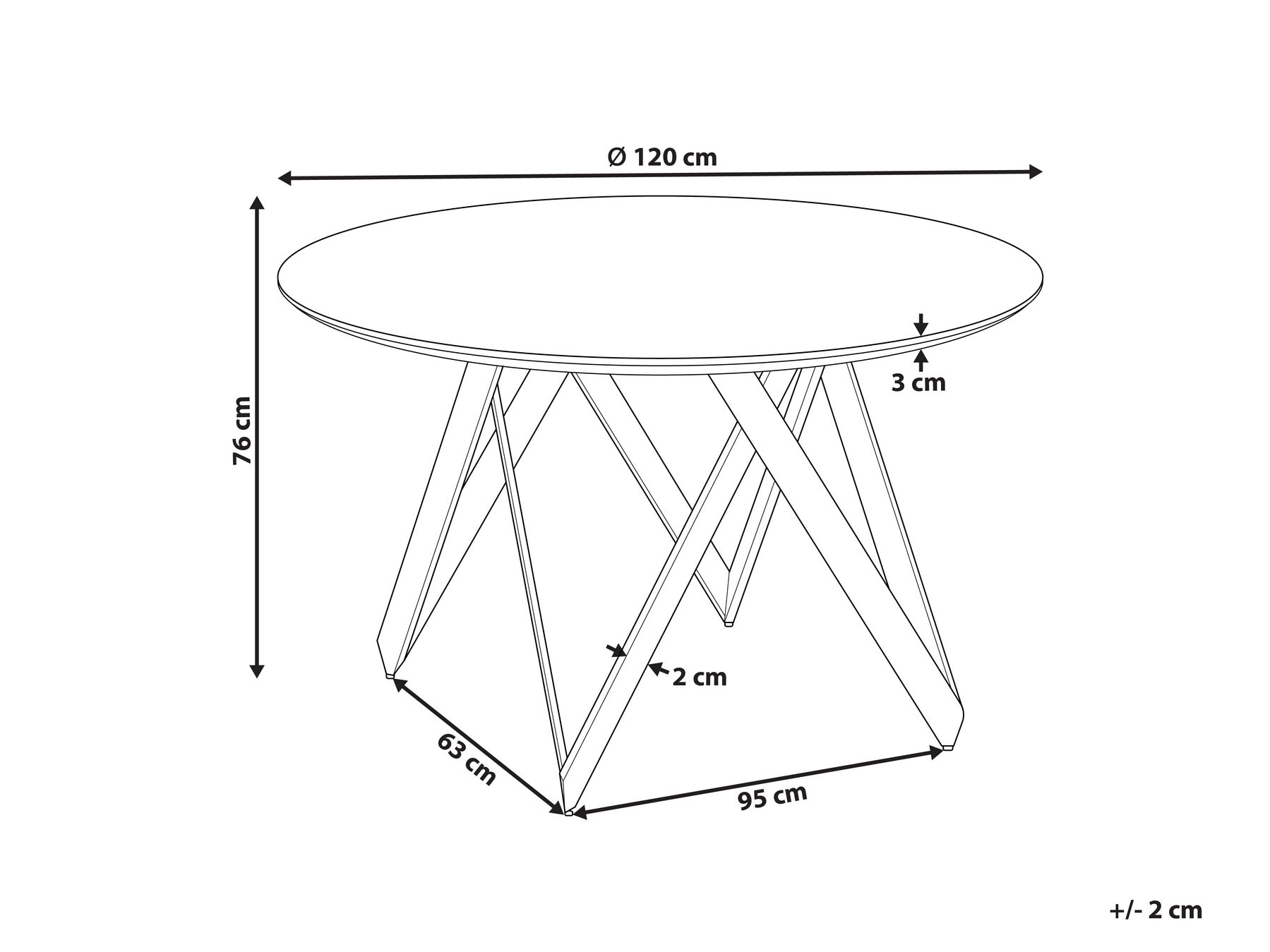 Matbord OXHILL Svart 120 cm 120 cm_886356