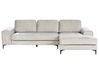 Corner Sofa 4 Seater KIRUNA Velvet Light Beige Left Hand