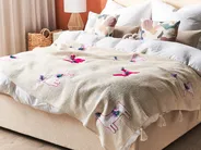 Blanket NANDYAL Cotton 130 x 180 cm Beige_1079632