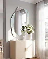 Wall Mirror PANNES 80 cm 117 cm Light Blue_1178878