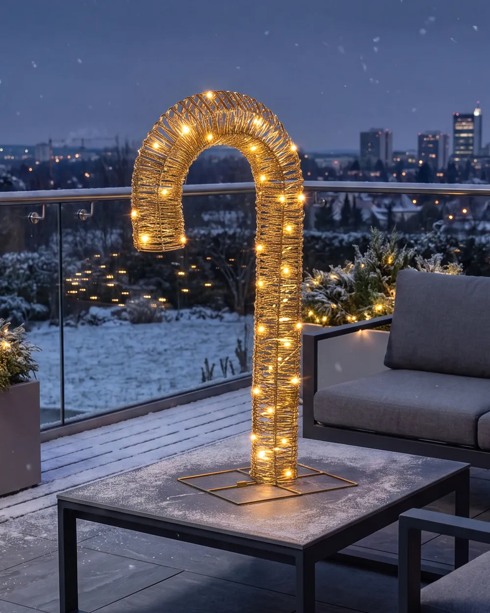 Outdoor Decoration LED HOLMAVIK 74 cm Candy Cane Gold_1145631