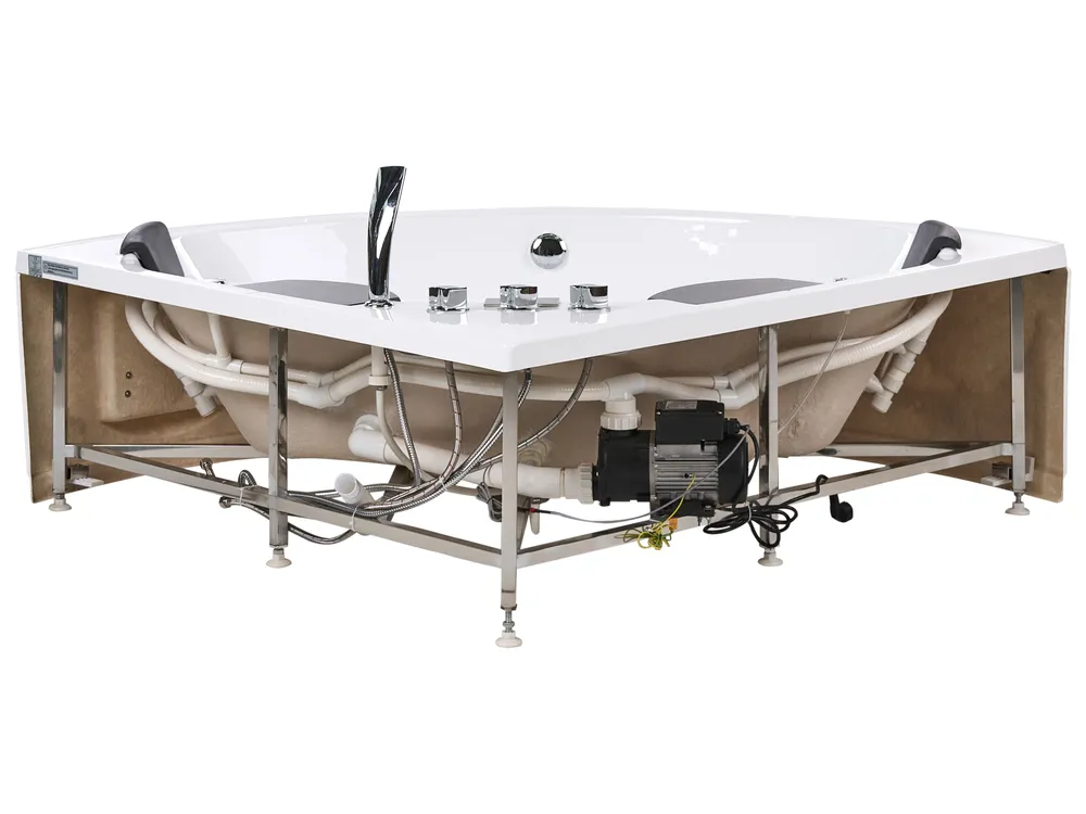 Corner Hot Tub with LED CUYABENO 2110 x 1500 mm White_1033723