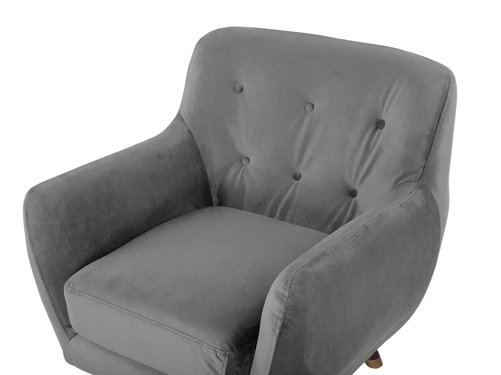 Living Room Set 6 Seater BODO Velvet Grey_738389