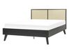Bed Rattan MONPAZIER 140 x 200 cm (EU Double) Black
