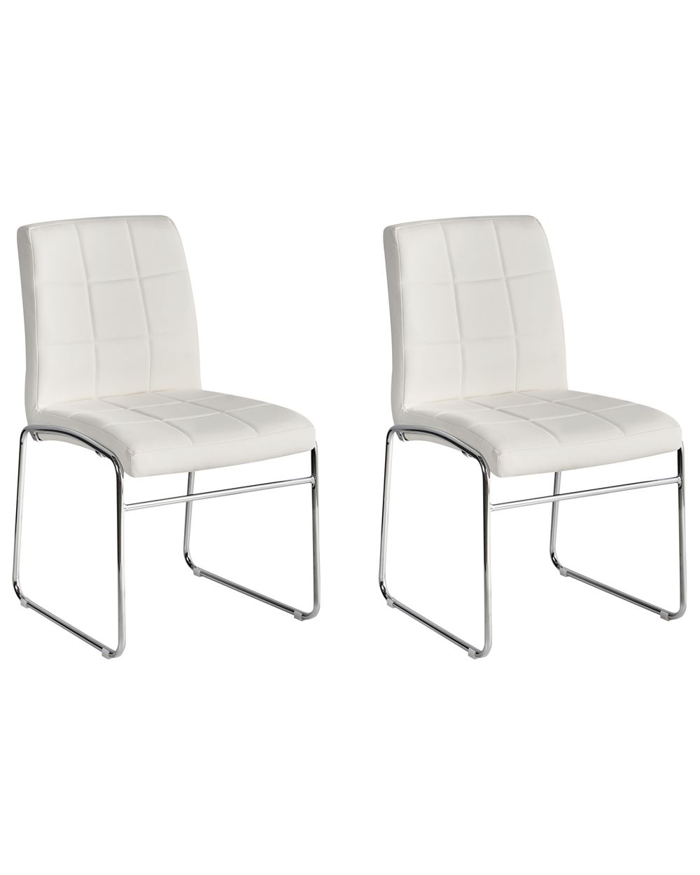 Set of 2 Dining Chairs KIRON Faux Leather White