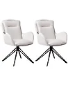 Set of 2 Dining Chairs Swivel AVELAR Light Beige