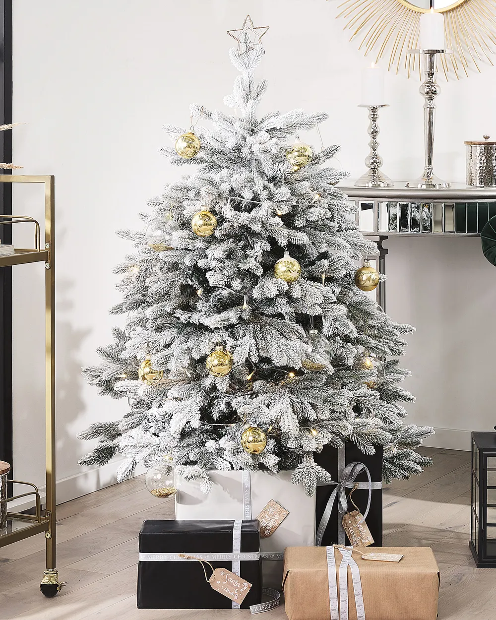 Artificial Snowy Christmas Tree FORAKER 120 cm White