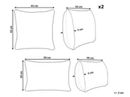 Set of 3 Decorative Cushions XAVIA 30 x 50 cm 45 x 45 cm White Christmas Motif_1164620