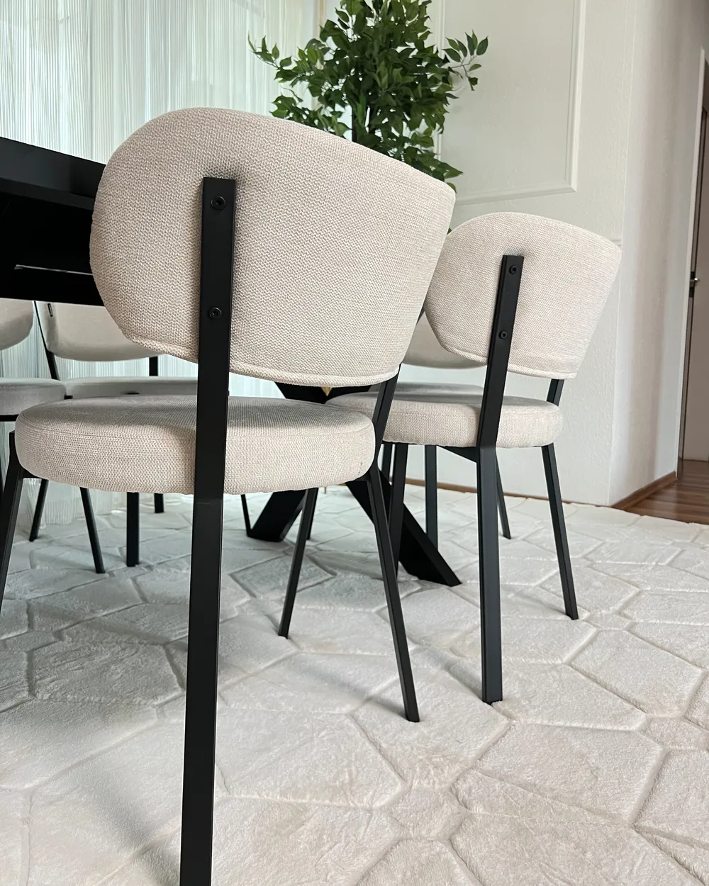 Set of 2 Dining Chairs BRONTE Fabric Light Beige_1031451
