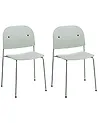 Set of 2 Dining Chairs WINDUST Metal Mint Green