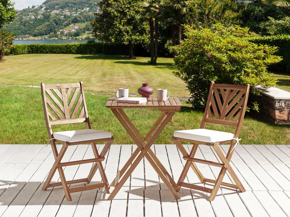 Set med 2 dynor för trädgårdsstol TERNI 37 x 34 cm Off-White