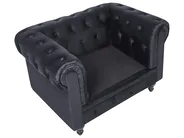 Sohvaryhmä 4-istuttava CHESTERFIELD Sametti Musta_707691