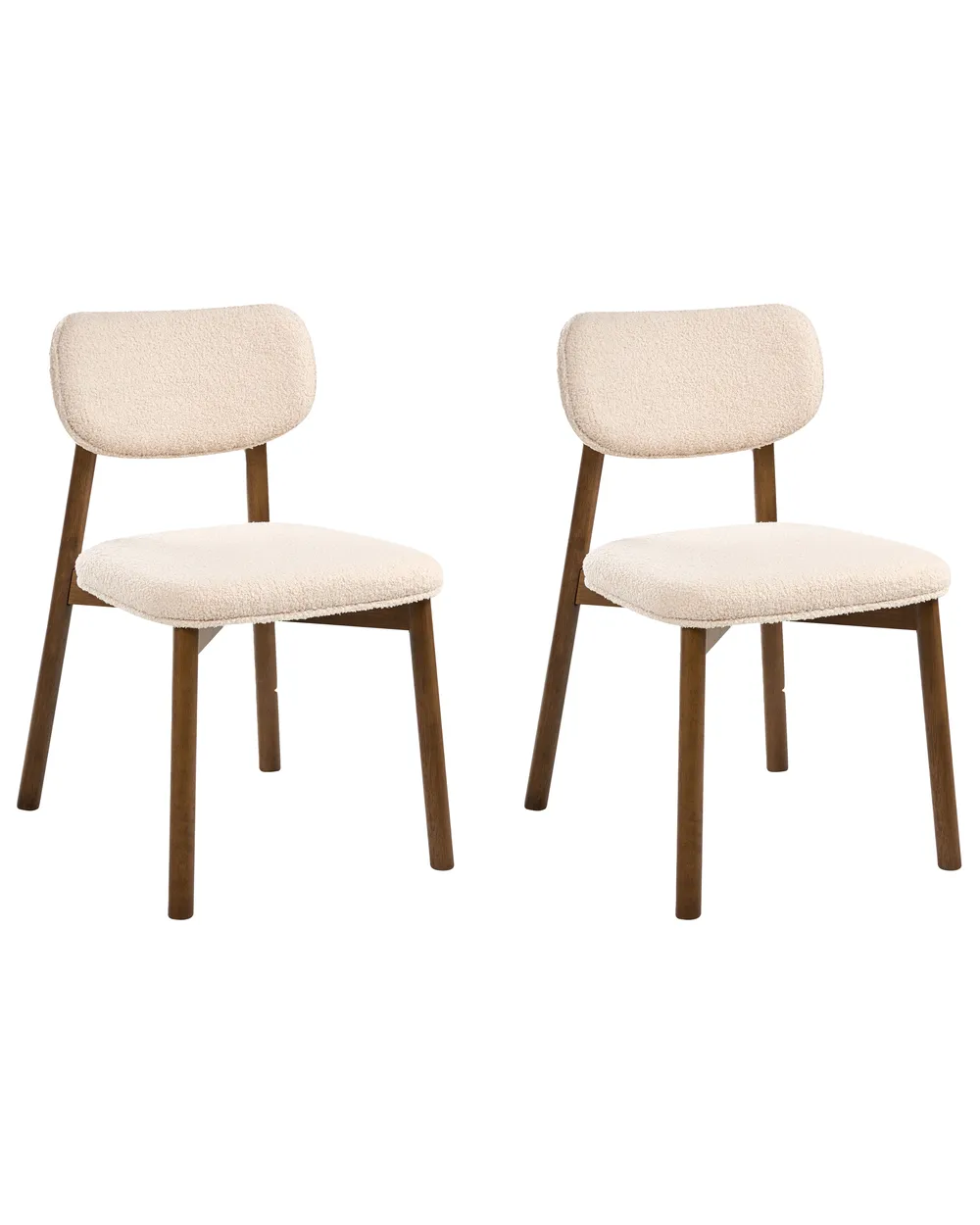 Set of 2 Dining Chairs MILLS Boucle Brown/ Light Beige_1024328