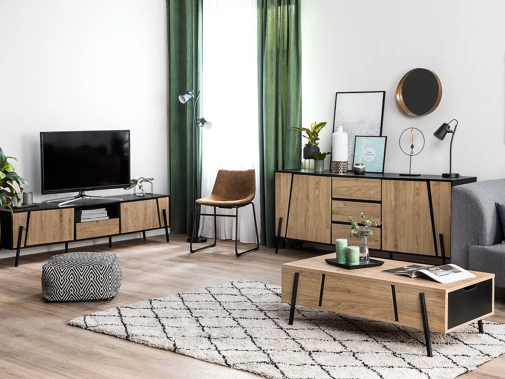 2 Door Sideboard BLACKPOOL Brown/ Black