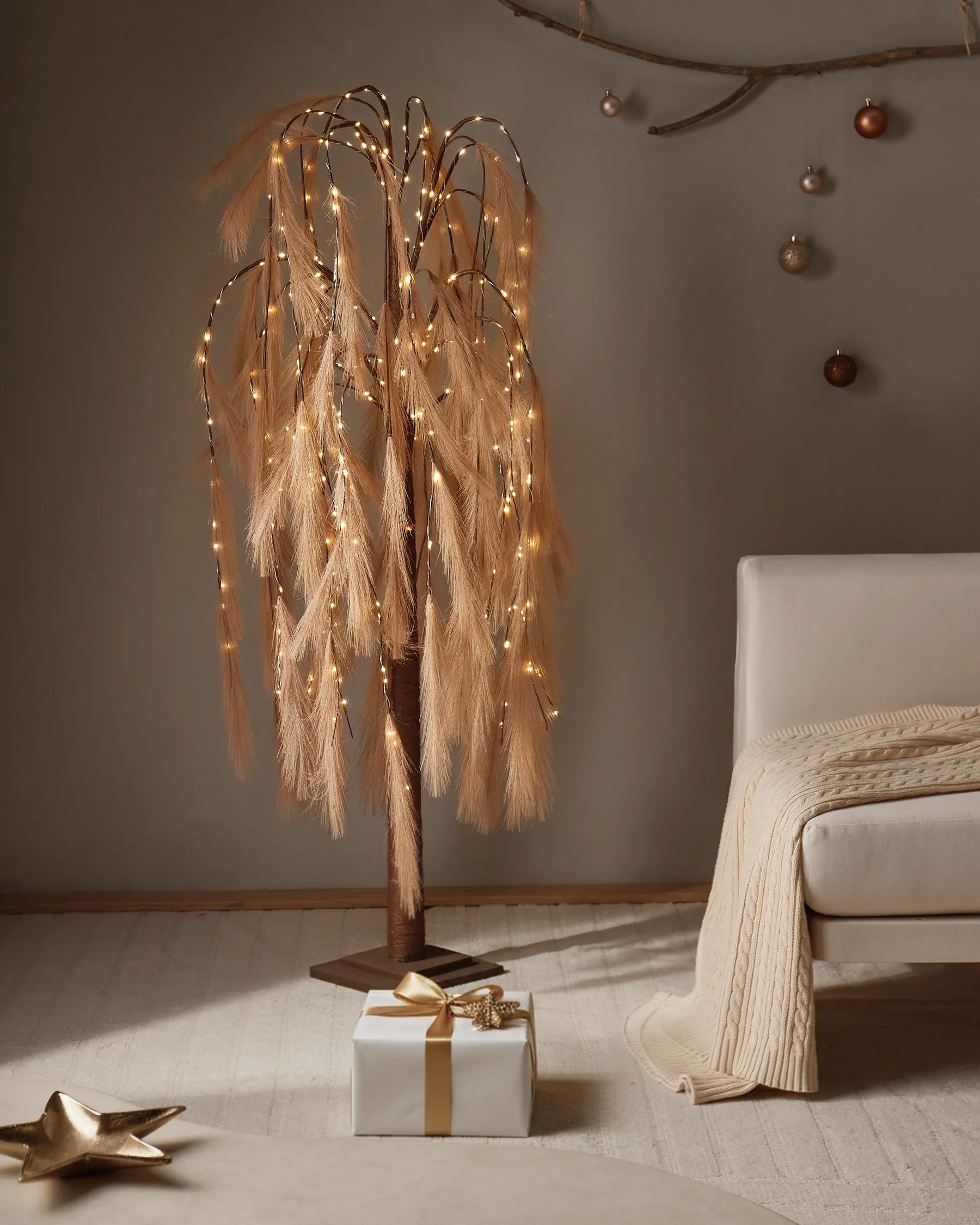 Outdoor Decoration LED KOPASKER 160 cm Tree Beige_1025765