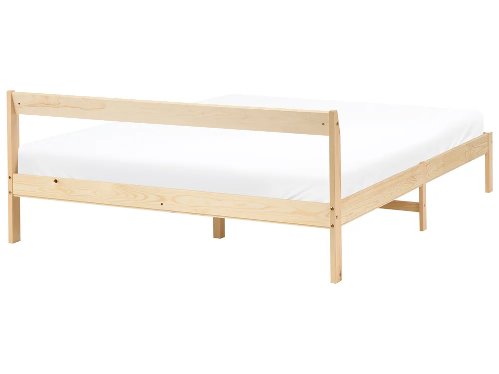 Bed Pine Wood MADONE 140 x 200 cm (EU Double) Light Brown_1131075