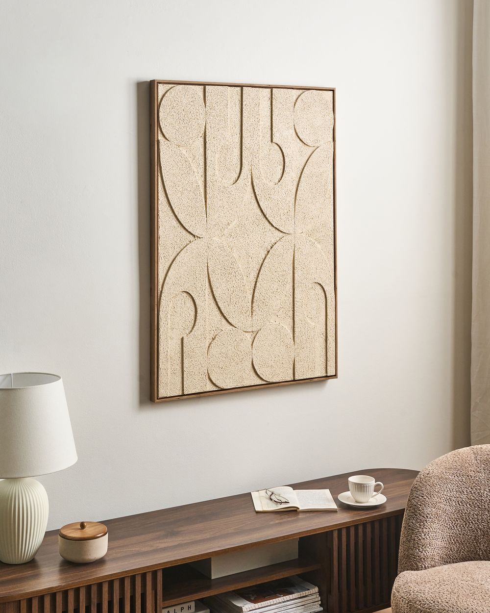 Canvas COLERAINE Abstract Motif Beige