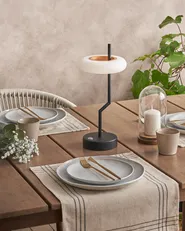 Wireless LED Table Lamp ALVIELA with Dimmer Metal Black_940342