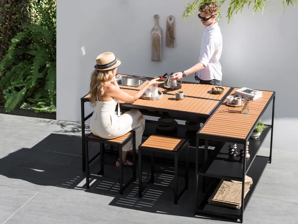 Garden Bar Table AVETRANA 150 cm 50 cm Black_933372
