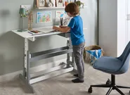 Manuellt höj- och sänkbart skrivbord NANNUP 110 cm 53 cm Vit_1033297