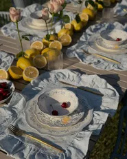 Set med 12 matserviser LOVAGE Porslin Vit_1110026