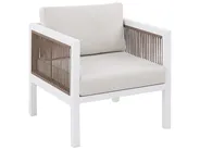 Garden Lounge Set with Table 5 Seater BORELLO Metal White_786208