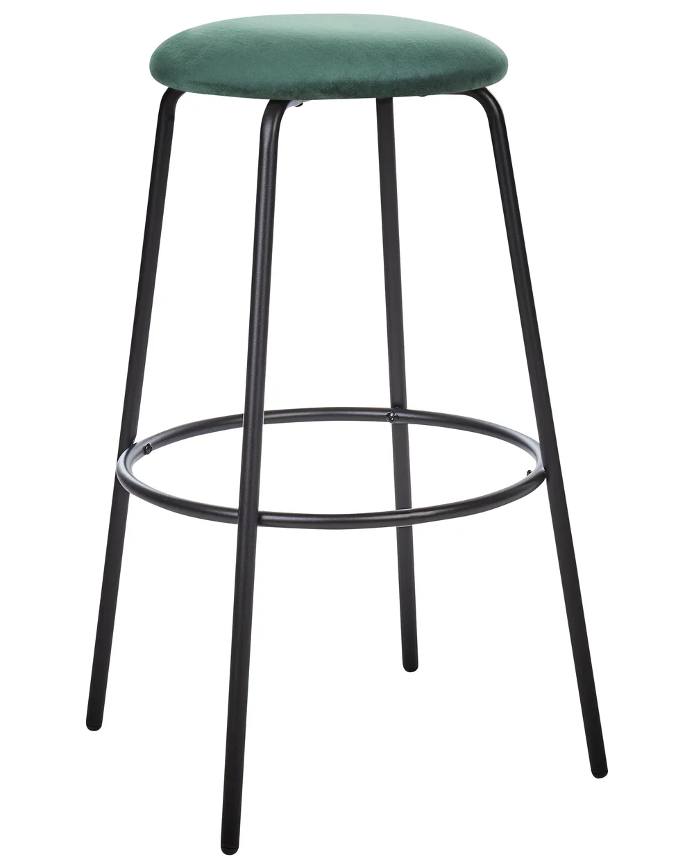 Set of 2 Bar Chairs MORTON Velvet Emerald Green_914006