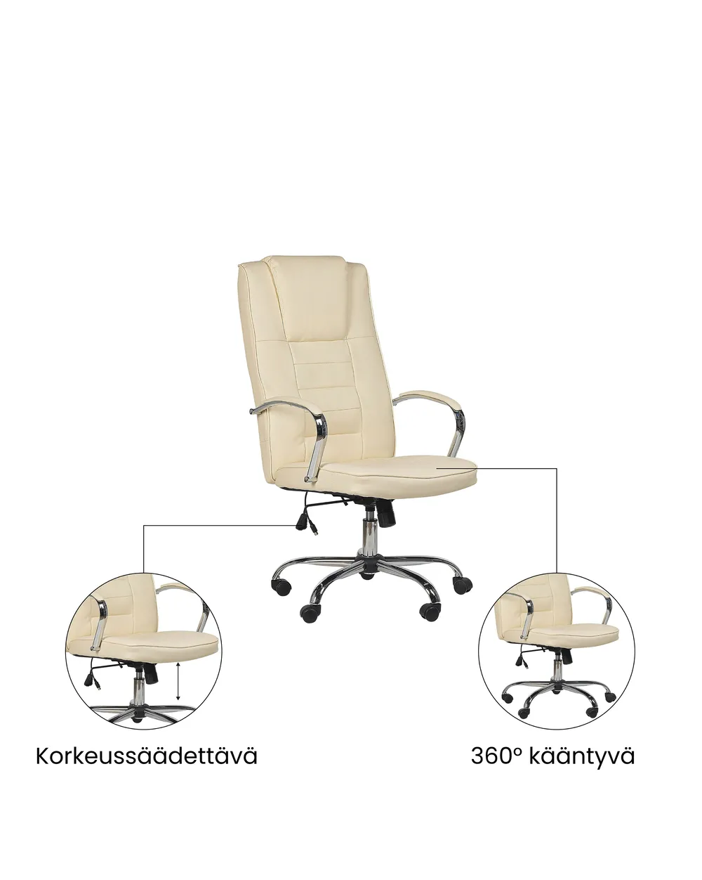 Hierontatuoli lämmittävä GRANDEUR Keinonahka Beige_1071334