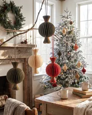 Set of 16 Christmas Tree Ornaments RAUMA Paper Multicolour_1084941