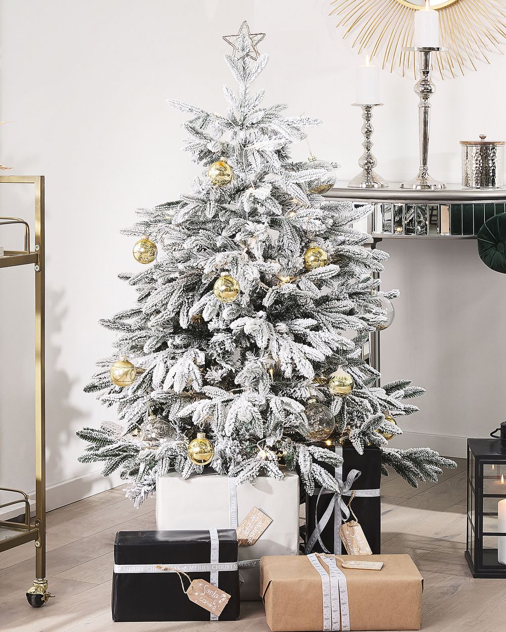 Luminen joulukuusi BASSIE 120 cm Valkoinen