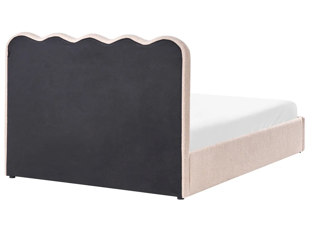 Säng med förvaring NANTERRE Bouclé Beige 140 x 200 cm_1019618