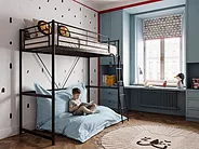 High Sleeper Bed CHASSORS 90 x 200 cm (EU Single) Black_1136606