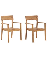Set of 2 Garden Chairs FORNELLI Acacia Wood Brown_823588