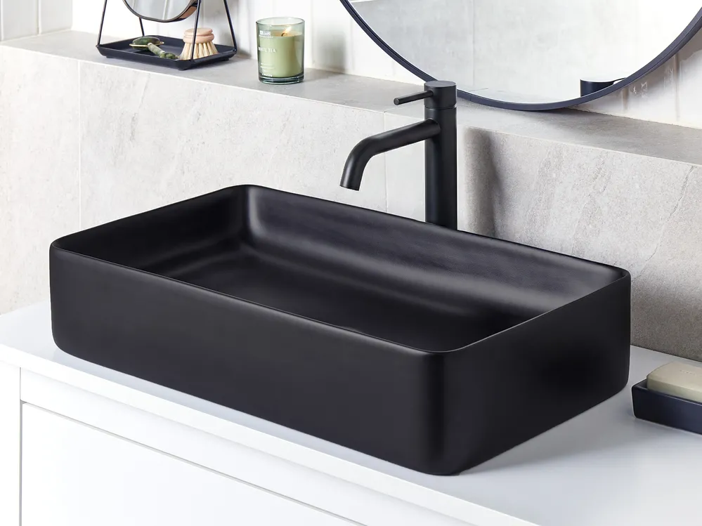 Countertop Basin ULUA 610 x 350 mm Ceramic Black