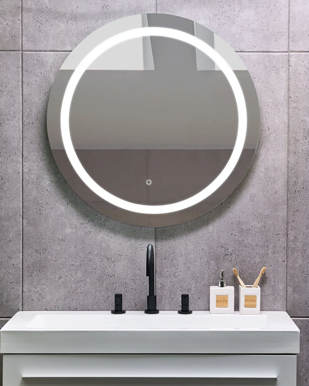LED Bathroom Mirror COURSEULLES 79 cm 79 cm Silver_863040