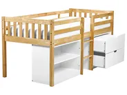 Låg våningssäng Trä SUSVILLE 90 x 200 cm Ljusbrun_935469